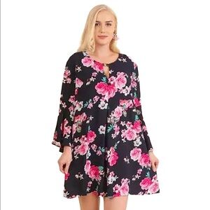 Umgee Bell Sleeve Floral Dress
